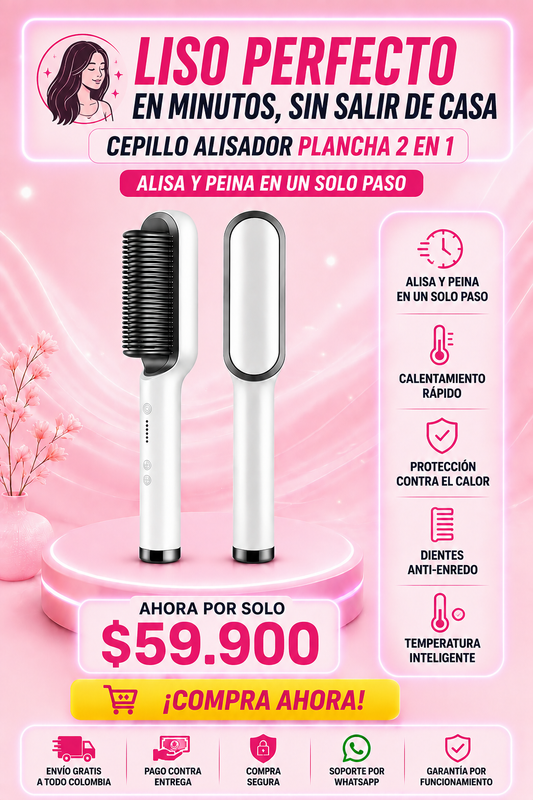 Cepillo Alisador Plancha 2 en 1